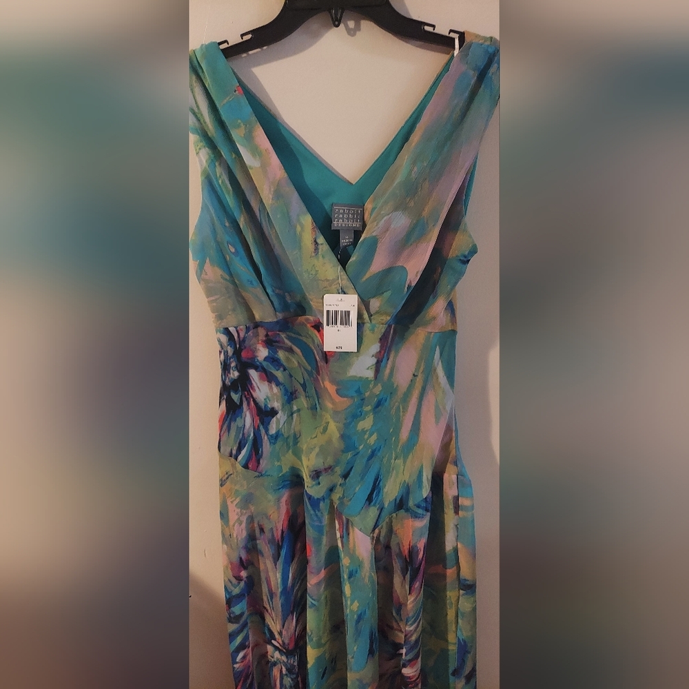 Rabbit Rabbit Rabbit NWT Multicolor Asymmetrical Floral Dress - Picture 3 of 7